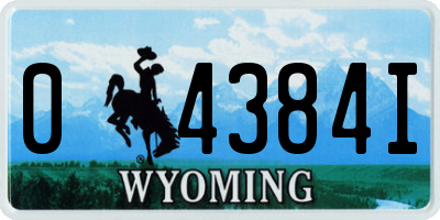 WY license plate 04384I