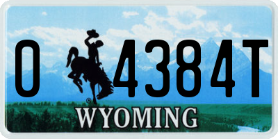 WY license plate 04384T