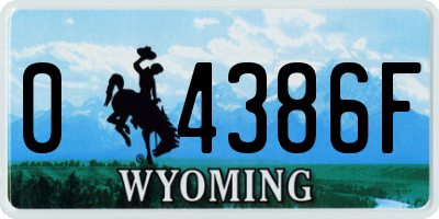 WY license plate 04386F