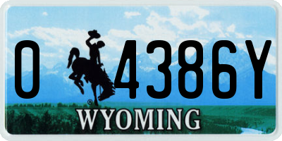 WY license plate 04386Y