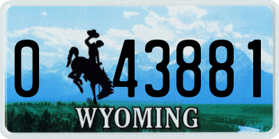 WY license plate 043881