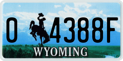 WY license plate 04388F
