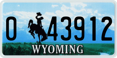 WY license plate 043912
