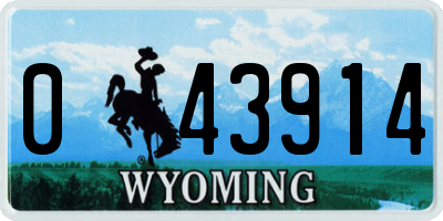 WY license plate 043914