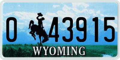 WY license plate 043915