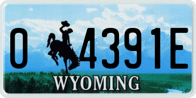 WY license plate 04391E