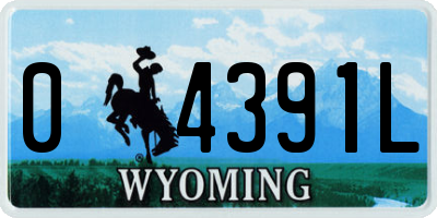 WY license plate 04391L