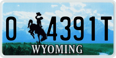 WY license plate 04391T