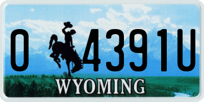 WY license plate 04391U