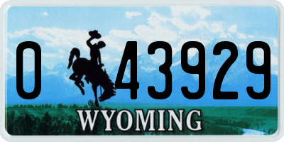 WY license plate 043929