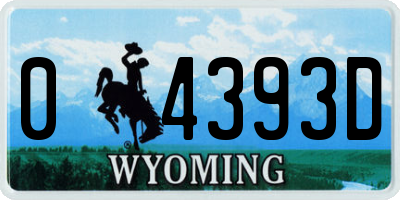 WY license plate 04393D