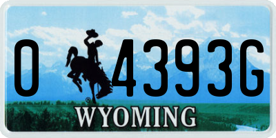 WY license plate 04393G