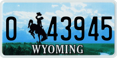 WY license plate 043945