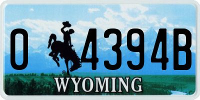 WY license plate 04394B