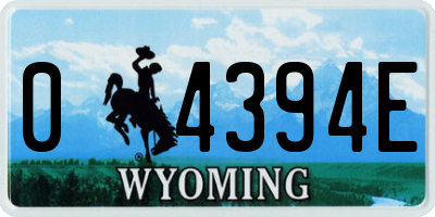 WY license plate 04394E