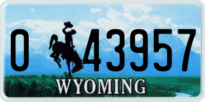 WY license plate 043957