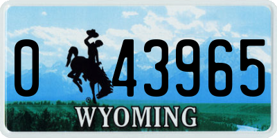 WY license plate 043965