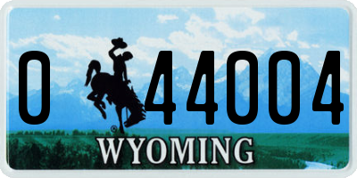 WY license plate 044004