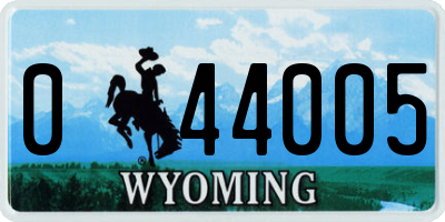 WY license plate 044005