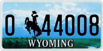 WY license plate 044008