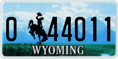 WY license plate 044011