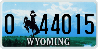 WY license plate 044015