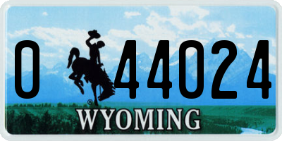 WY license plate 044024