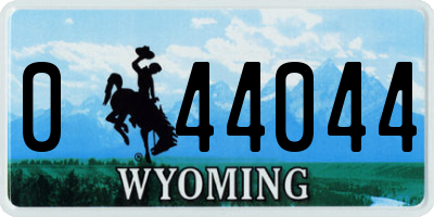 WY license plate 044044