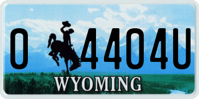 WY license plate 04404U