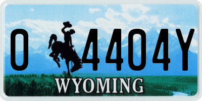 WY license plate 04404Y