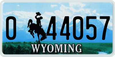 WY license plate 044057