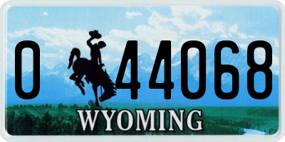 WY license plate 044068