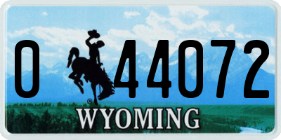 WY license plate 044072