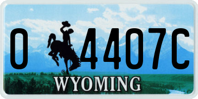 WY license plate 04407C
