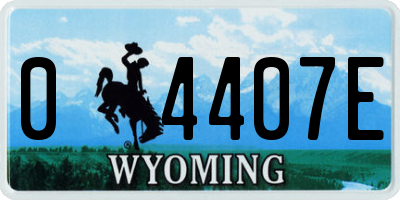 WY license plate 04407E
