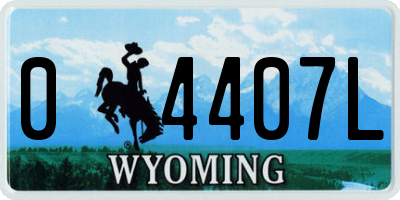WY license plate 04407L