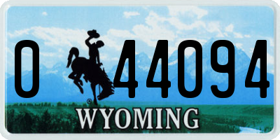 WY license plate 044094