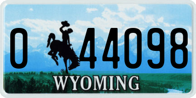 WY license plate 044098