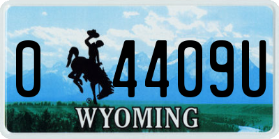 WY license plate 04409U