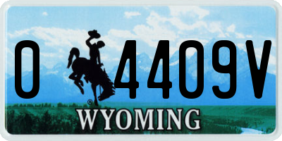 WY license plate 04409V