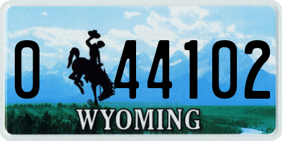 WY license plate 044102
