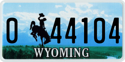 WY license plate 044104