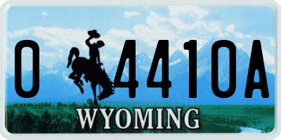 WY license plate 04410A