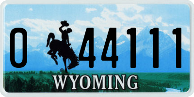 WY license plate 044111