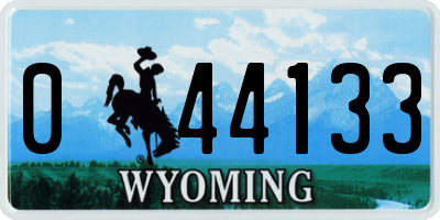 WY license plate 044133