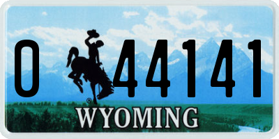 WY license plate 044141