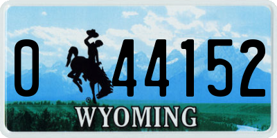 WY license plate 044152