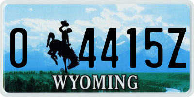 WY license plate 04415Z