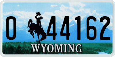WY license plate 044162