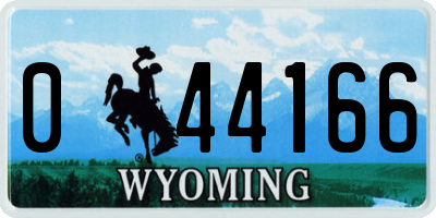 WY license plate 044166